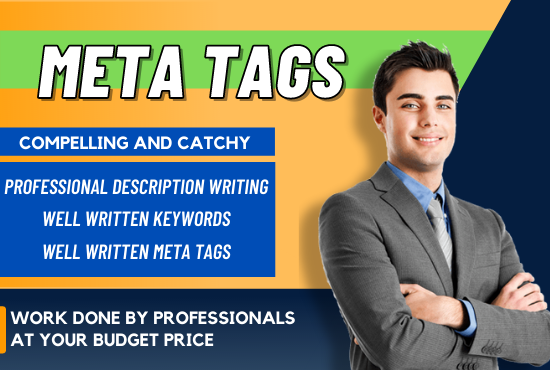 write compelling and catchy meta tags and description